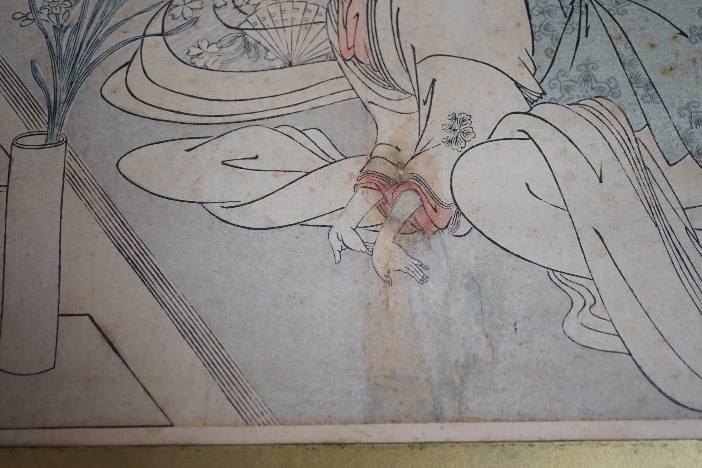Japanese School, four assorted woodblock prints including Koryusai and Hiroshige, largest 39 x 25cm, four unframed